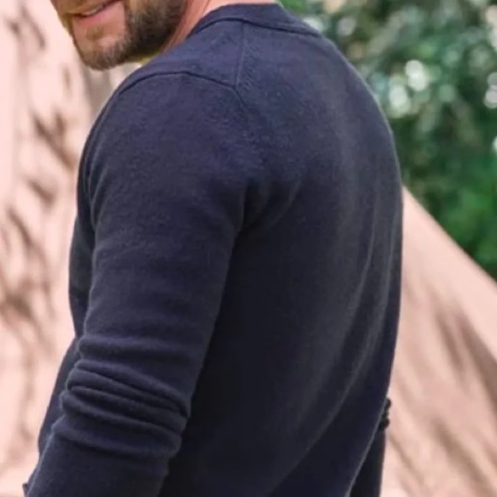 Woolovers Mens Lambswool‎ V Neck Pure Lambswool Cardigan Navy Blue Size XLarge